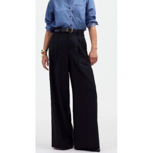 New Madewell Harlow Super Wide Leg Pants Womens 2 Black High Waist Trousers